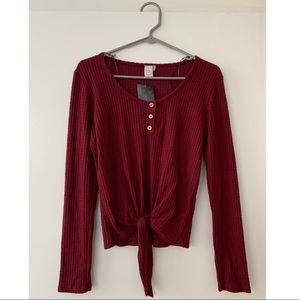 Maroon/Burgundy Long-sleeve top